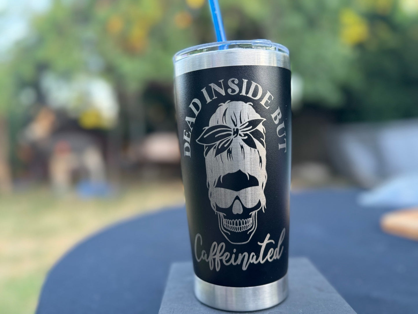 Dead Inside But Caffeinated Hot/Cold Cup | dead-inside-but-caffeinated-hot-cold-cup | Lady and The Lineman