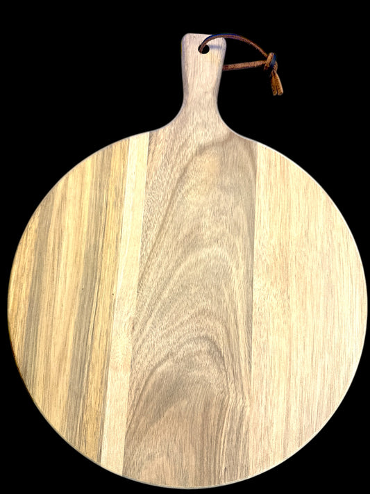 Personalized Acacia Wood Charcuterie Board with Engravable Knife Set