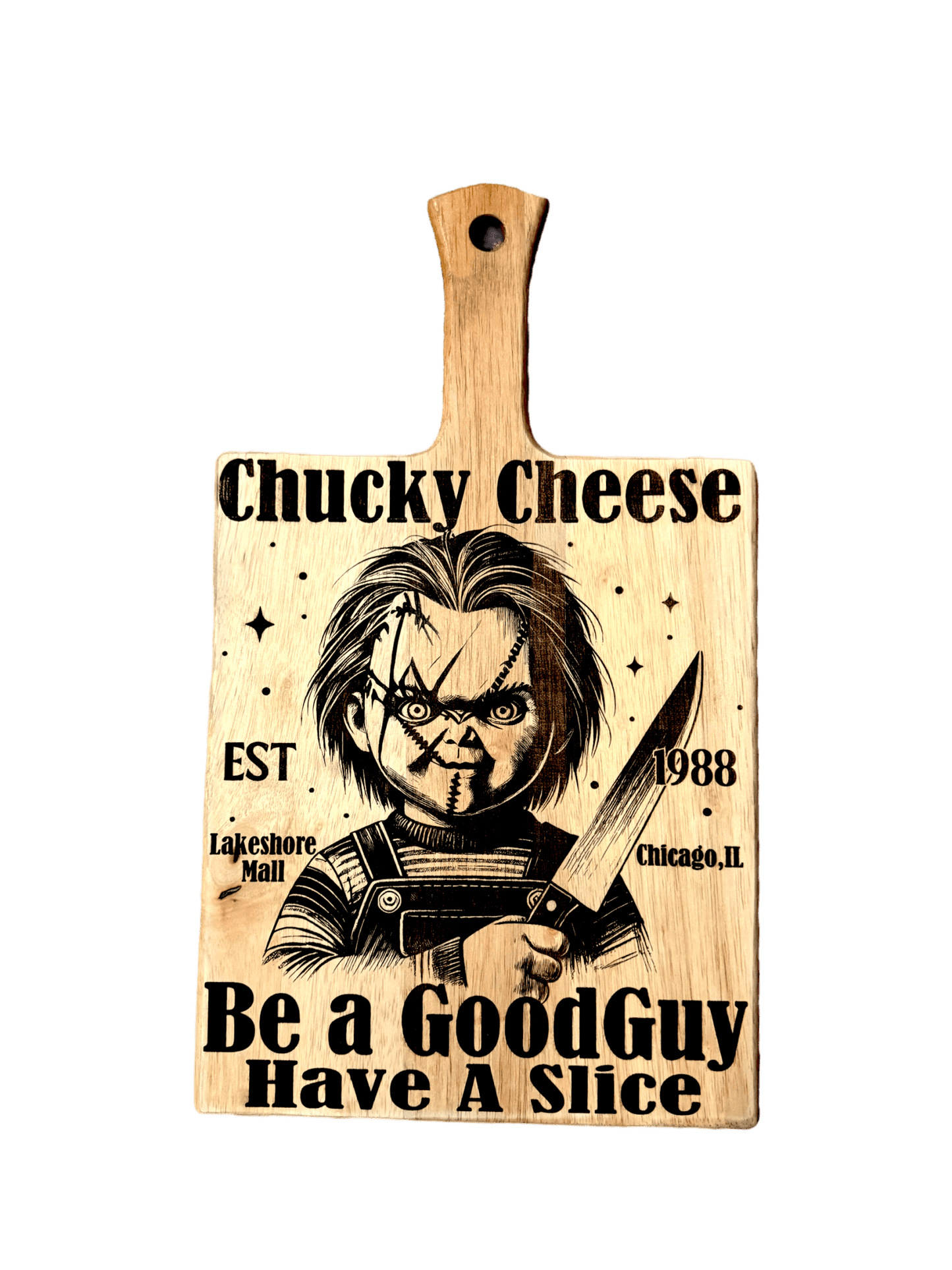 Chucky Cheese Board | 17x10” Hardwood Laser Engraved