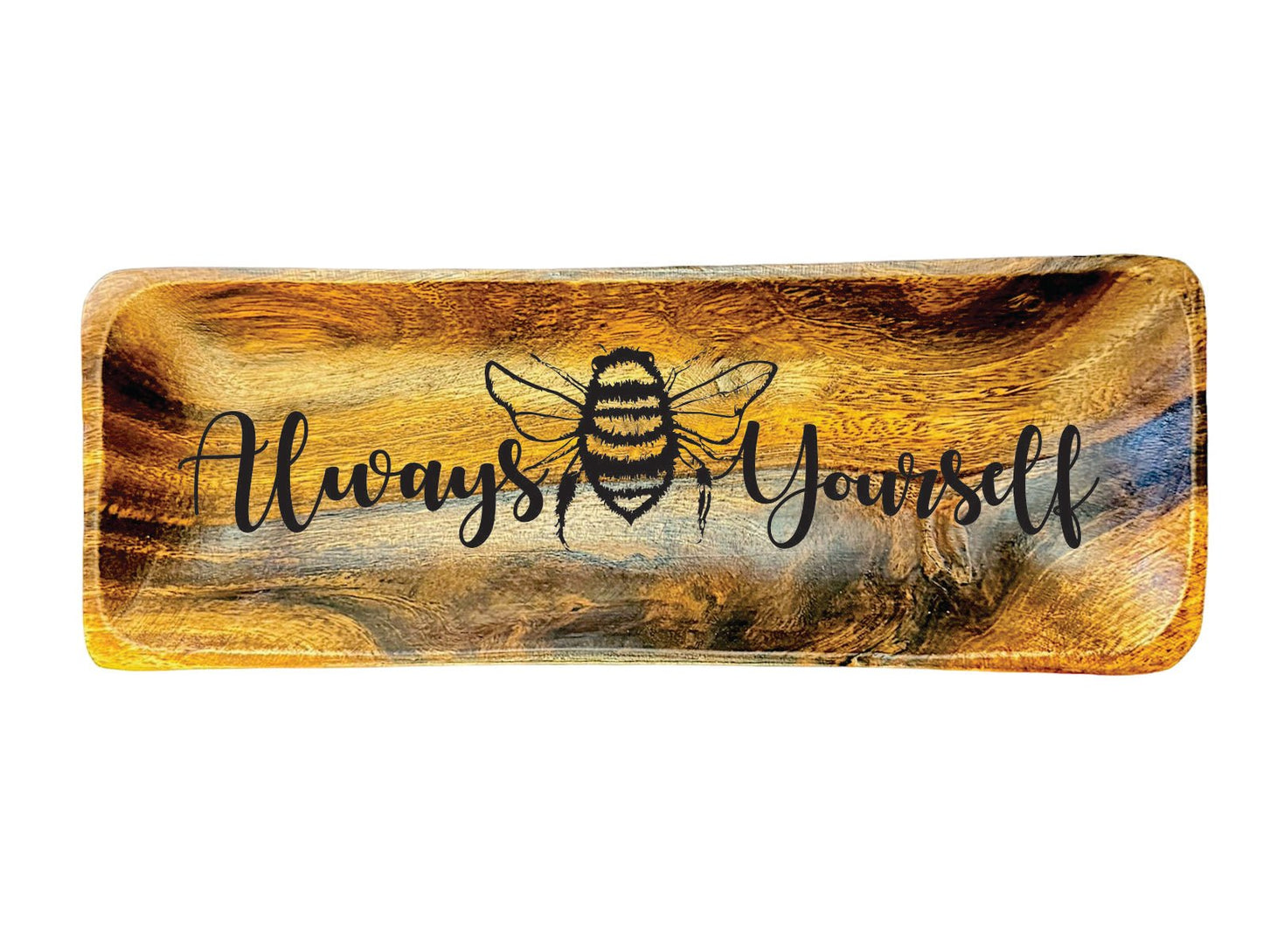 Bee Yourself Acacia Tray | acacia-tray-lady-sketched-bee | Lady and The Lineman