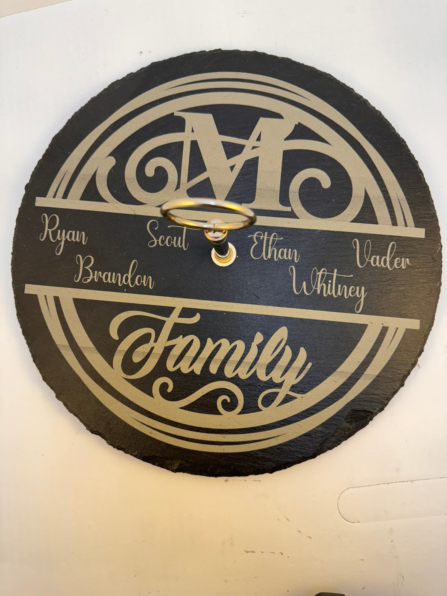 Custom Slate Stone Display – 11.8” Round