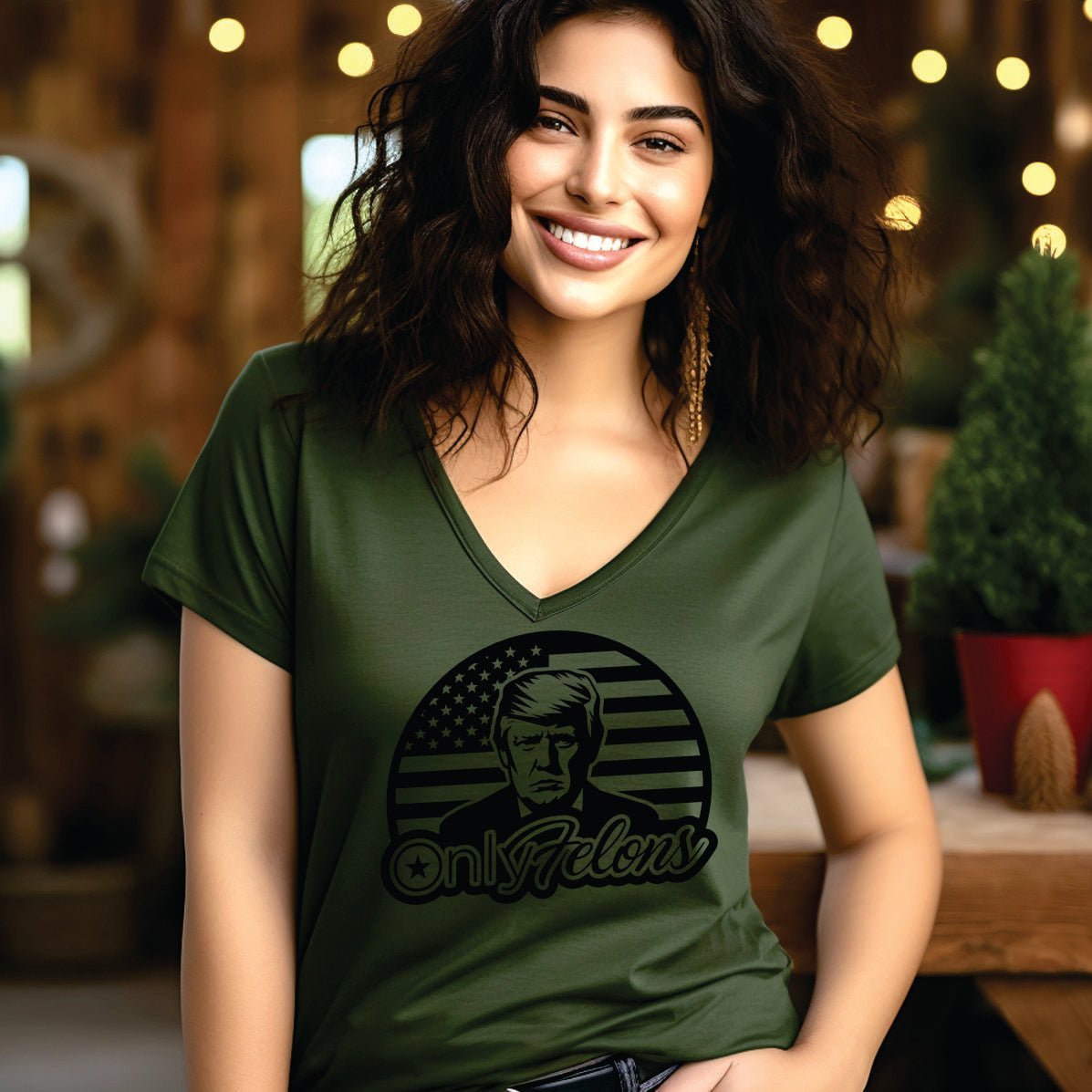 Trump OnlyFelons Tee | trump-onlyfelons-tee | Lady and The Lineman