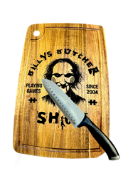 🪓 Billy’s Butcher Shop Acacia Cutting Board w/ Juice Groove – 14.5" x 10"