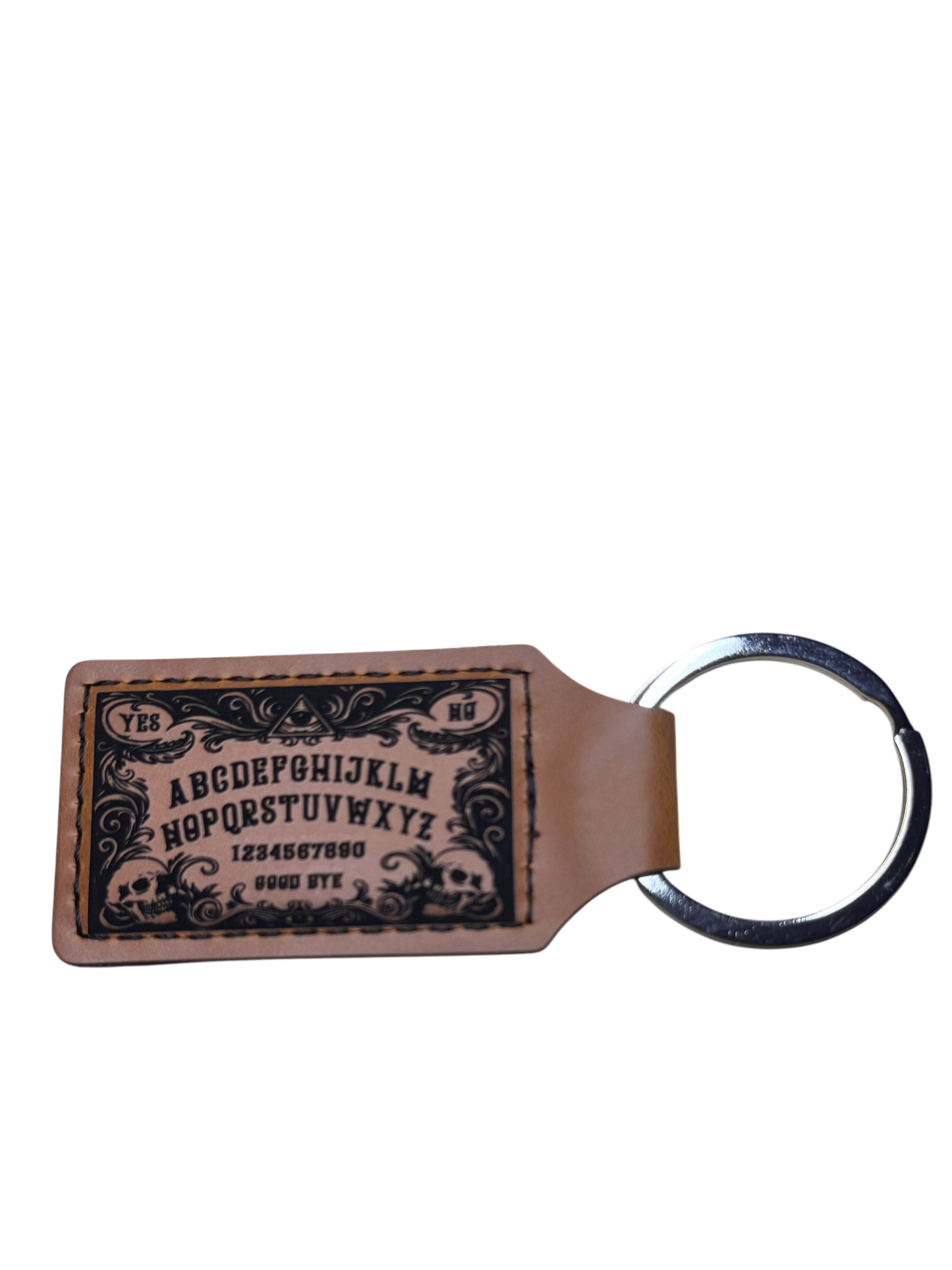 Ouija Board Keychain – Glow-in-the-Dark or Vintage Brown Leatherette