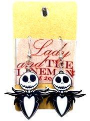 Jack Skellington-Inspired Dangle Earrings โ Handmade Halloween Statement Jewelry