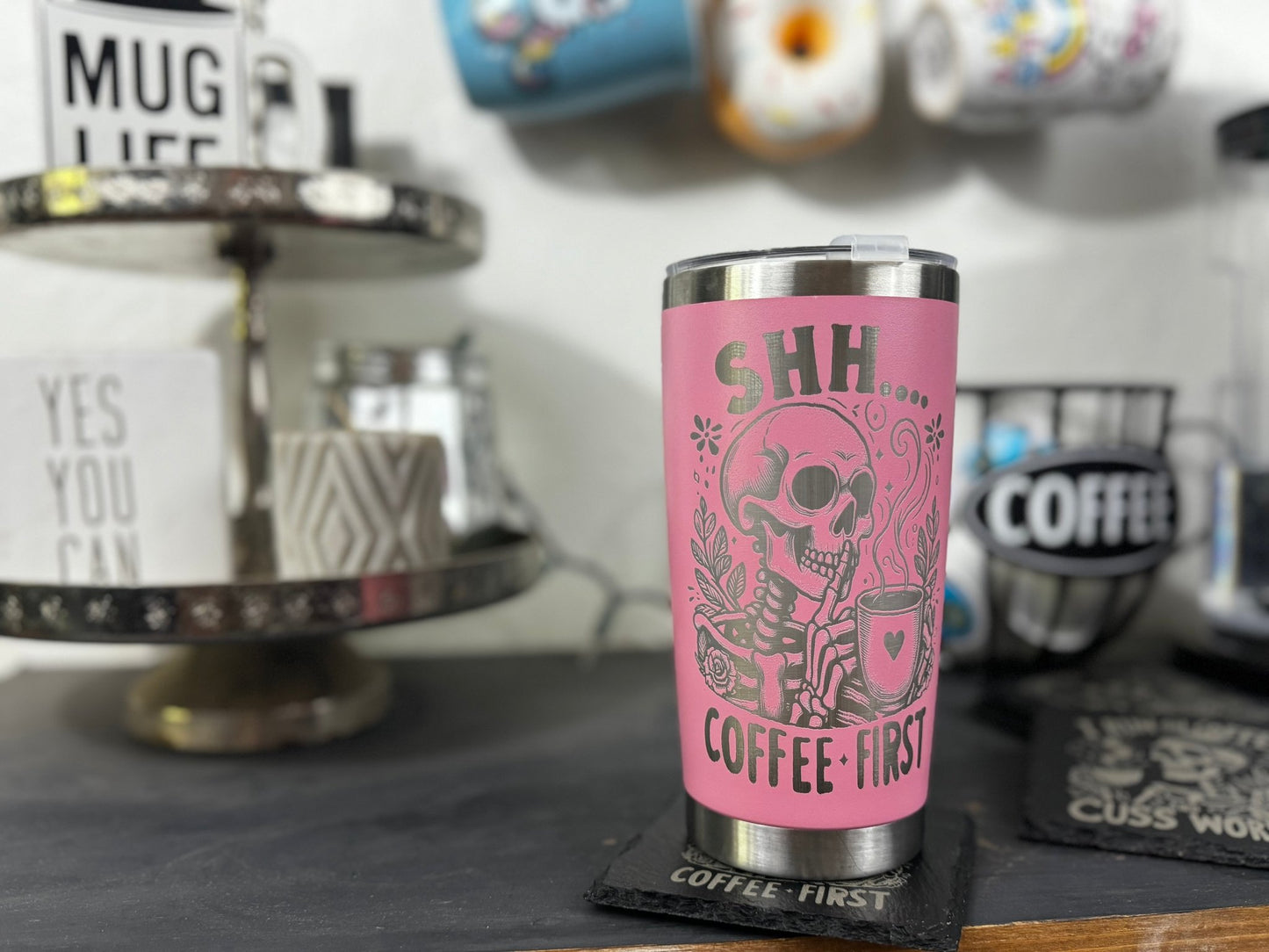 Shhh Coffee First Hot/Cold Cup | shhh-coffee-first-hot-cold-cup | Lady and The Lineman