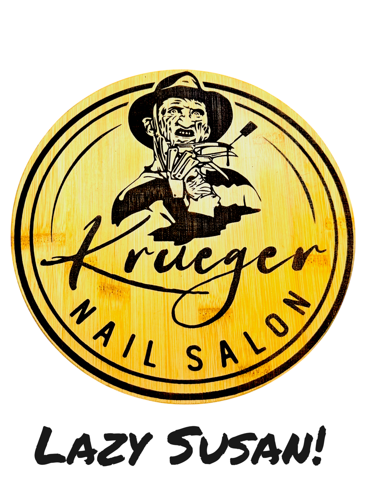 🔥 Krueger Nail Salon Lazy Susan – 12” Bamboo Turntable