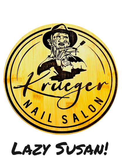 🔥 Krueger Nail Salon Lazy Susan – 12” Bamboo Turntable