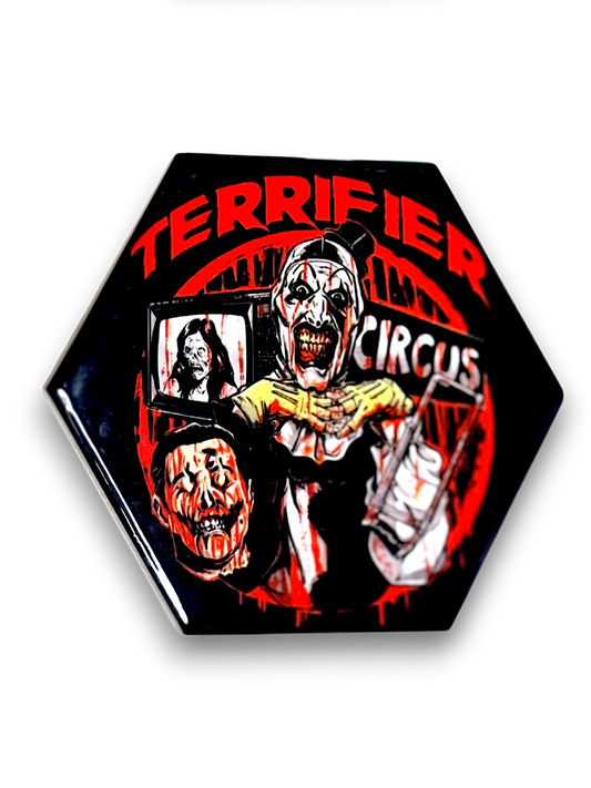 🤡 Terrifier "Circus of Blood" Hex Coaster – Art the Clown