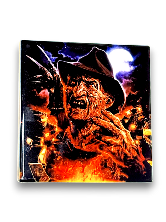 🔥 Freddy Krueger Ceramic Coaster – Nightmare Inferno