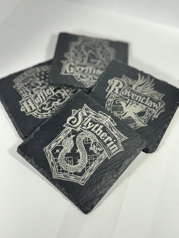Hogwarts Slate Coaster Set | hogwarts-slate-coaster-set | Lady and The Lineman