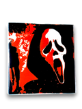🔪 Ghostface Splatter Coaster – Red & Black