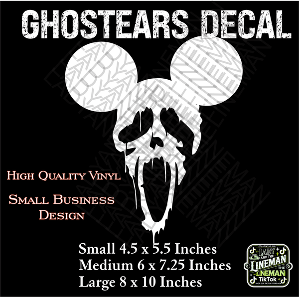 GhostEars Vinyl Decal – Dripping Skull Design