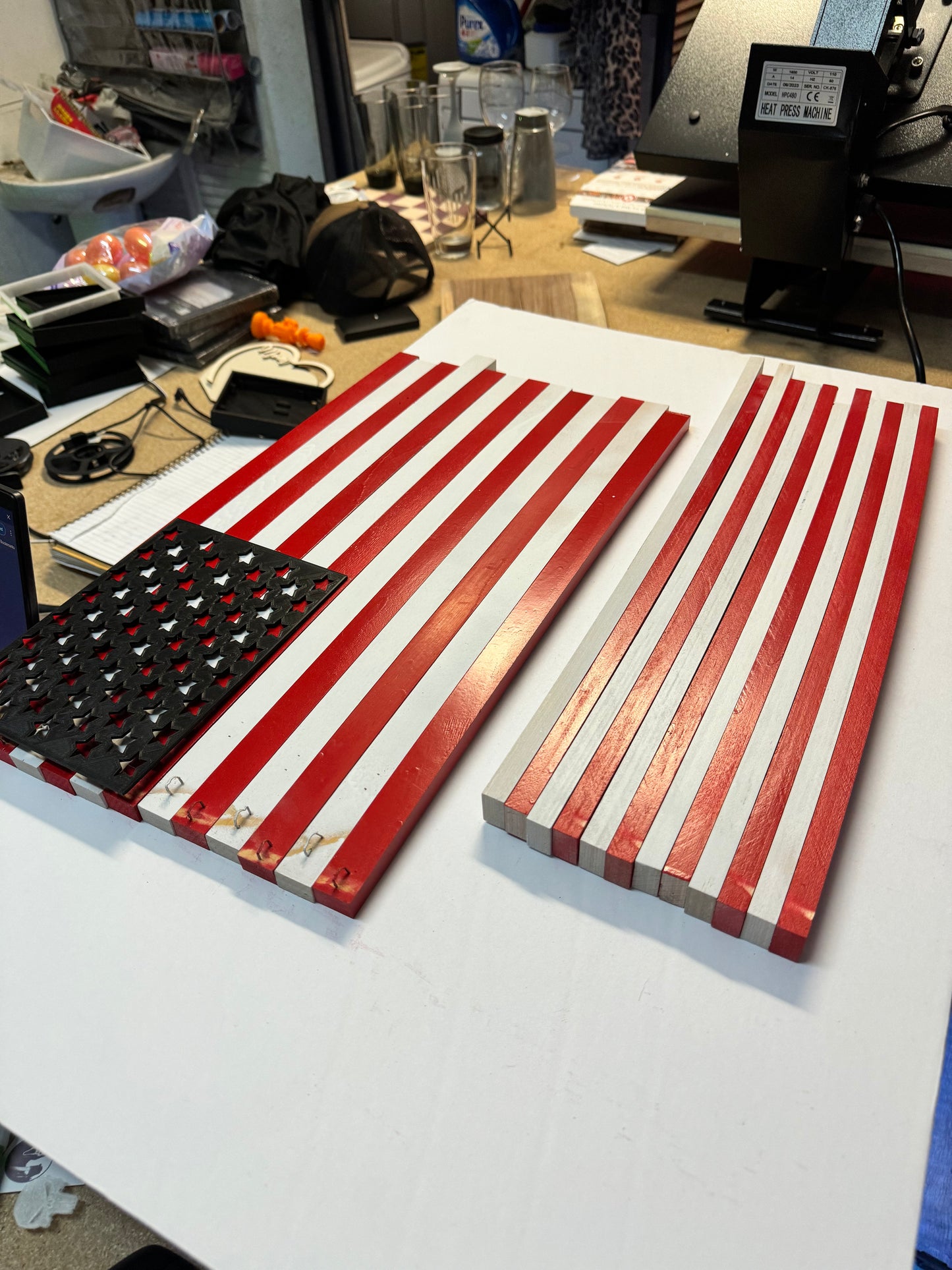 Handmade Wooden American Flag