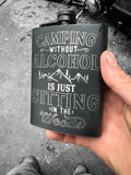 Camping Engraved Stainless Steel Hip Flask