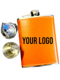 Premium Personalized Faux Leather  Flask Set