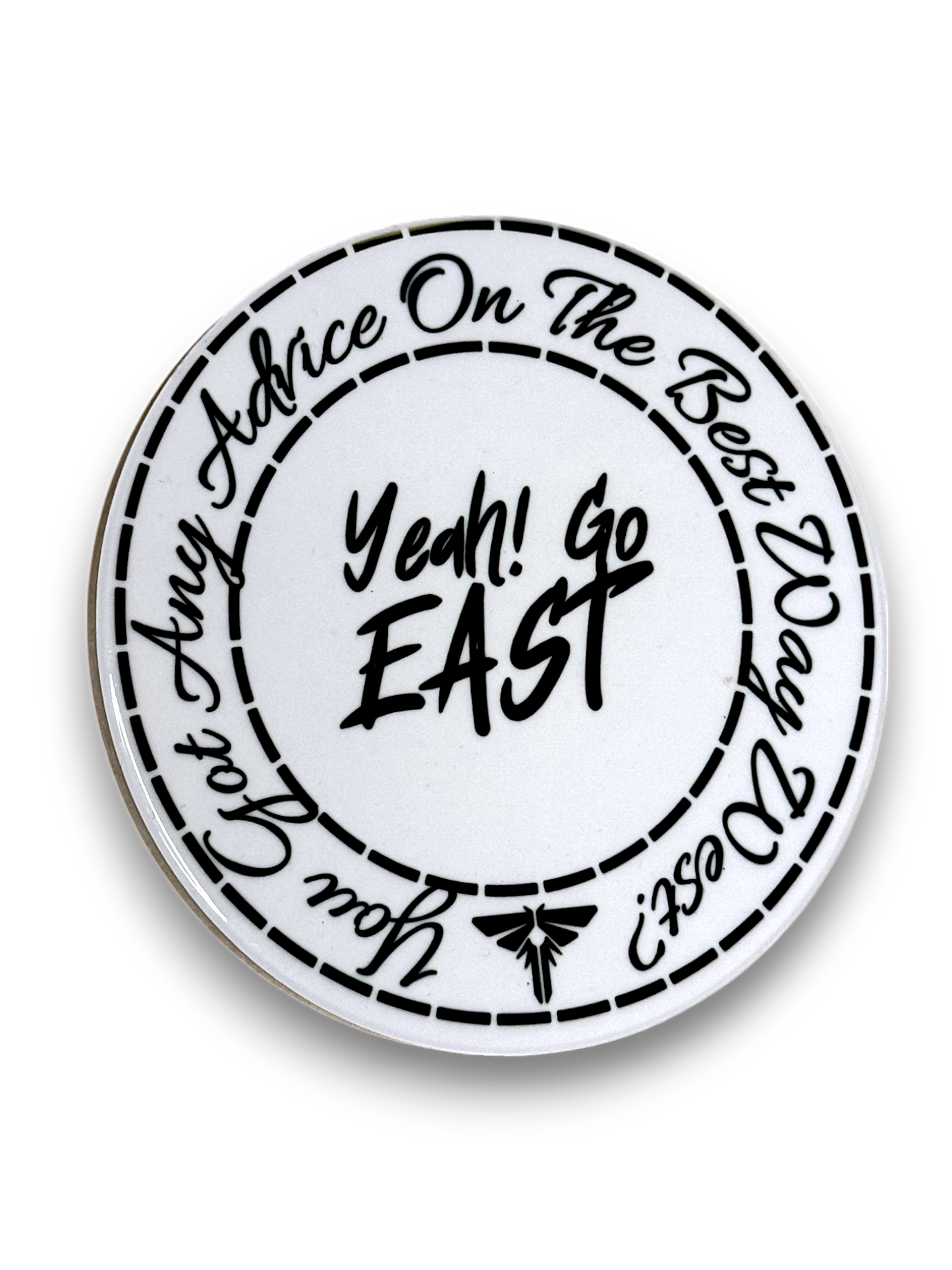 🎮 The Last of Us “Go East” Round Ceramic Coaster