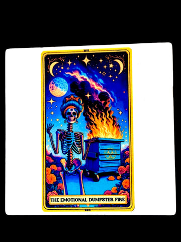 The Emotional Dumpster Fire Ceramic Coaster