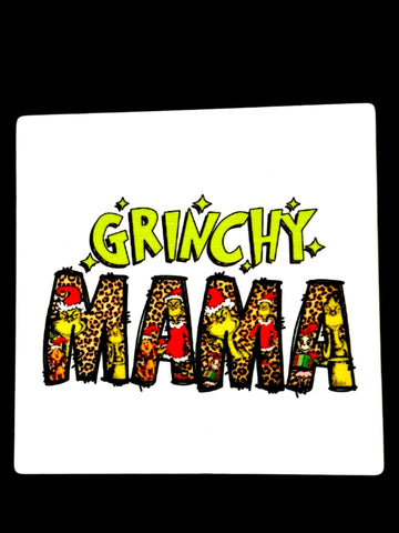 Grinchy Mama Ceramic Coaster