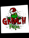 Grinch Papa Holiday Ceramic Coaster