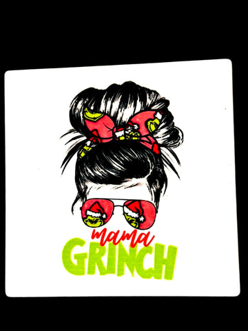 Mama Grinch Holiday Ceramic Coaster
