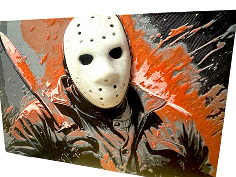 Jason Voorhees 3D HueForge Portrait – Textured Horror Wall Art