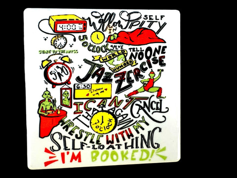 Grinch Schedule Ceramic Coaster