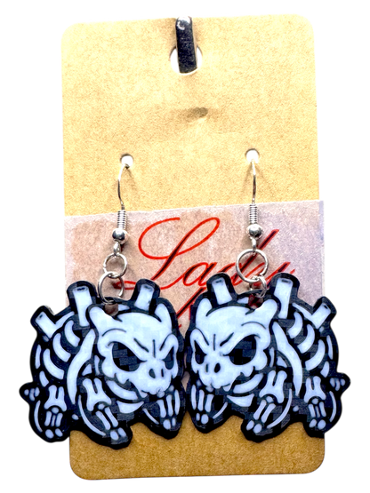 Skeleton Blastoise-Inspired Earrings – Spooky Pokémon Power Dangles