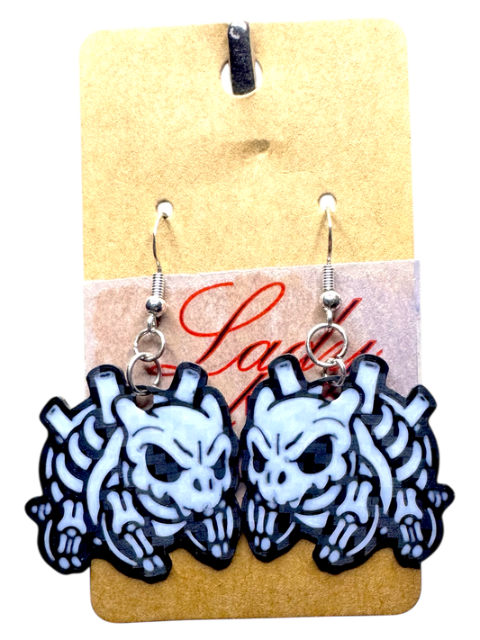 Skeleton Blastoise-Inspired Earrings – Spooky Pokémon Power Dangles