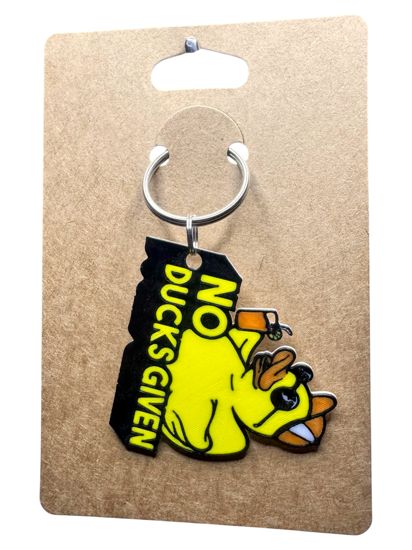 “No Ducks Given” Keychain – Funny PLA 3D Printed Sarcasm Accessory