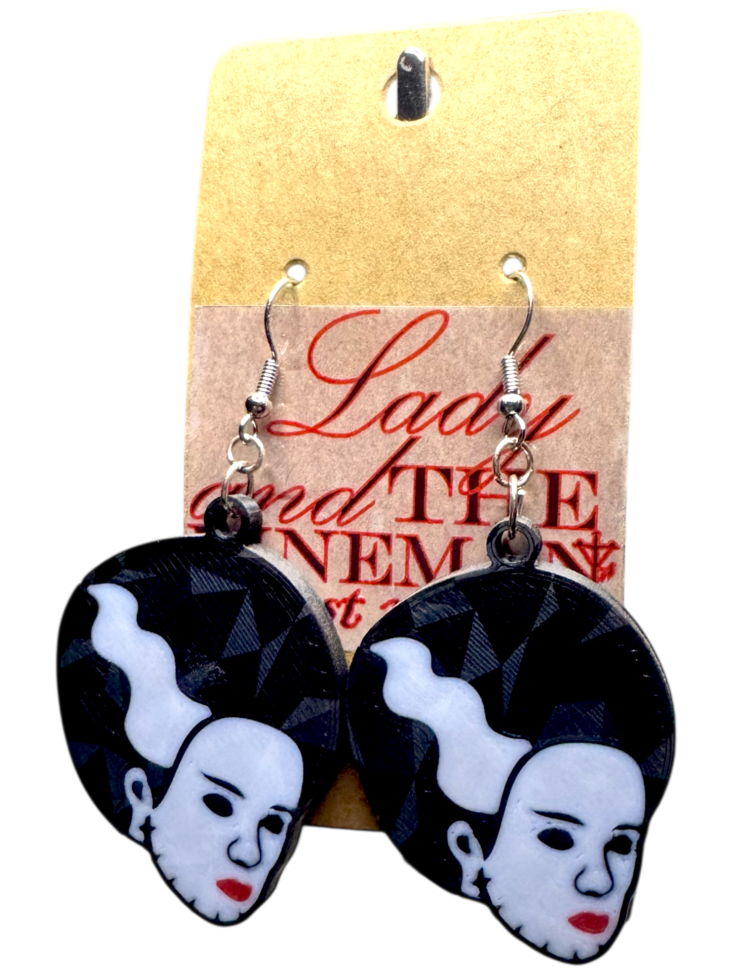 Bride of Frankenstein Earrings – Classic Horror Icon Dangles