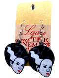 Bride of Frankenstein Earrings – Classic Horror Icon Dangles