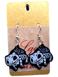 Skeleton Bulbasaur-Inspired Earrings – Spooky Pokémon Fan Jewelry