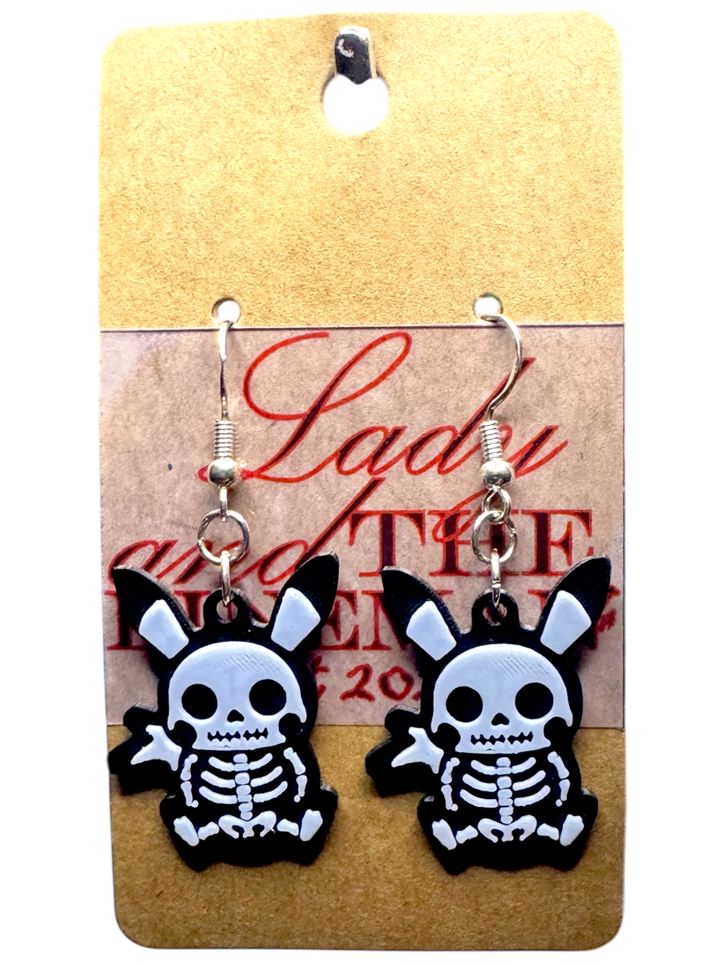 Skeleton Pikachu-Inspired Earrings – Spooky Pokémon Fan Jewelry