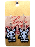 Skeleton Pikachu-Inspired Earrings – Spooky Pokémon Fan Jewelry