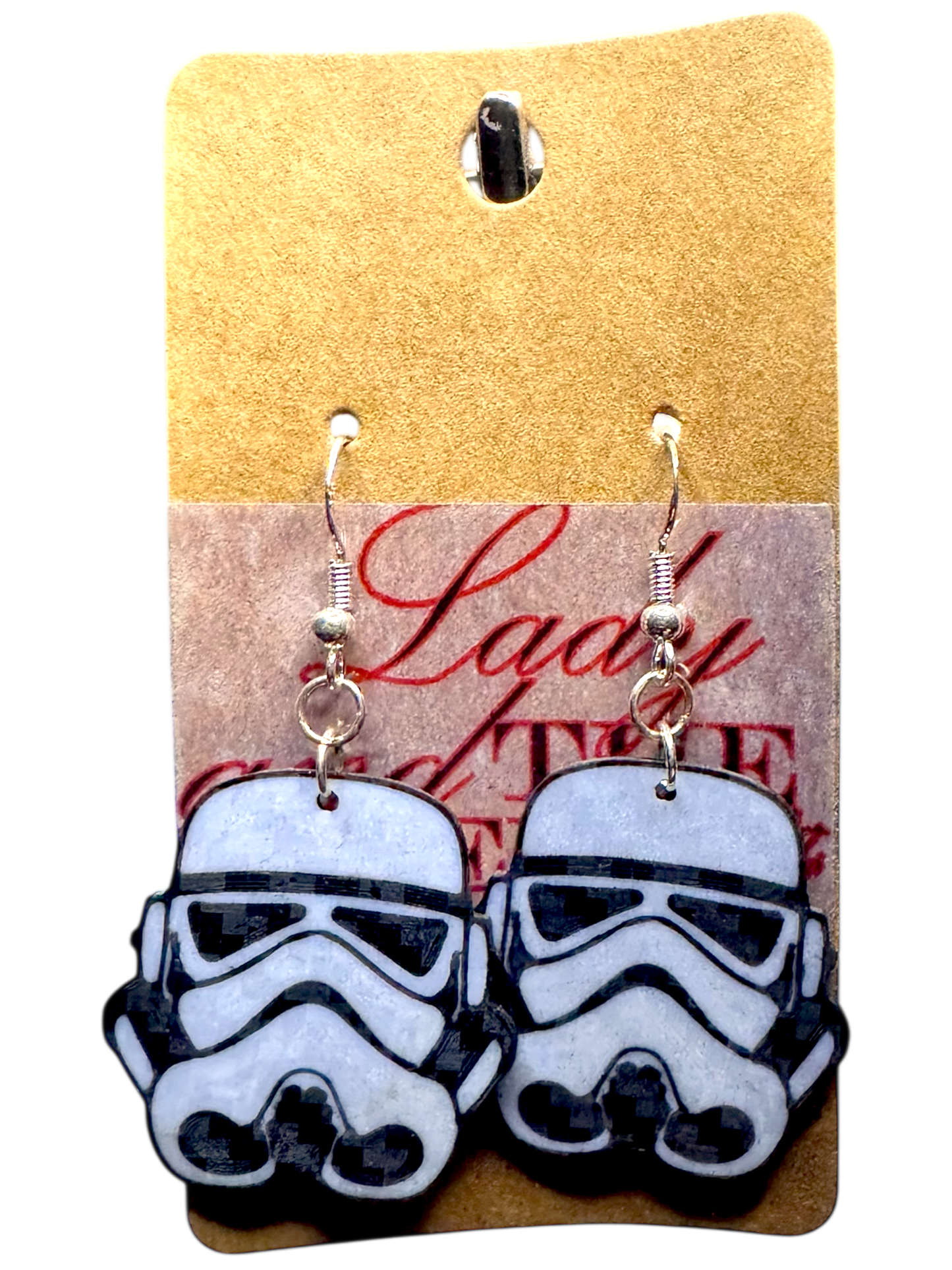 Stormtrooper-Inspired Helmet Earrings – Handmade Galactic Fandom Jewelry