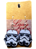 Stormtrooper-Inspired Helmet Earrings – Handmade Galactic Fandom Jewelry