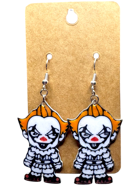 Pennywise-Inspired Clown Earrings – Creepy Cute Horror Jewelry
