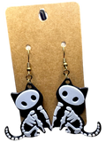 Skeleton Cat Earrings – Gothic Pet Lover Dangles