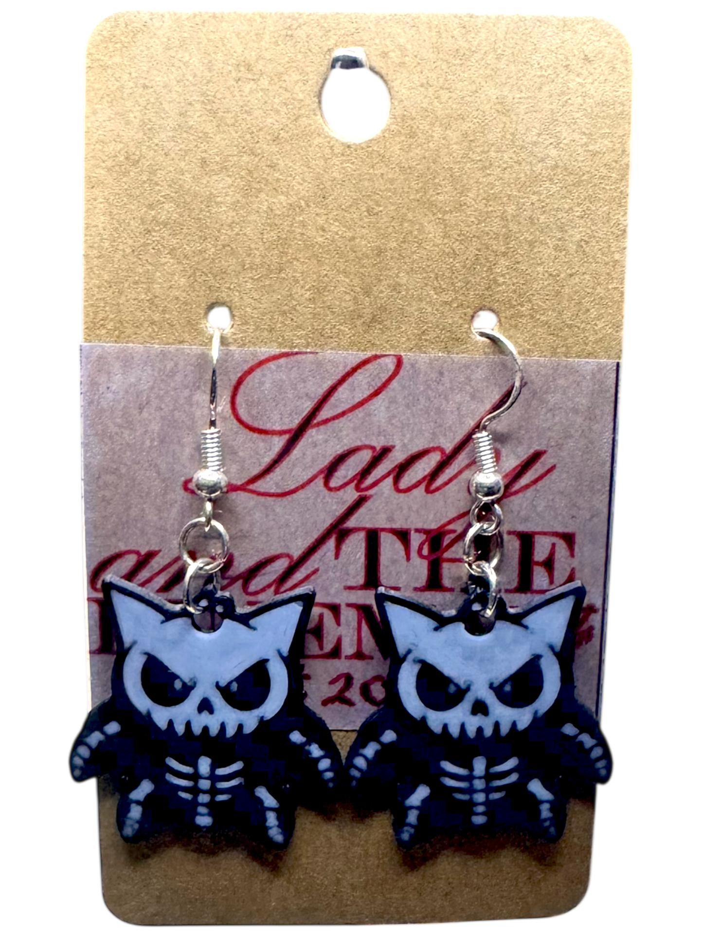 Gengar-Inspired Skeleton Earrings – Spooky Pokémon Fan Jewelry