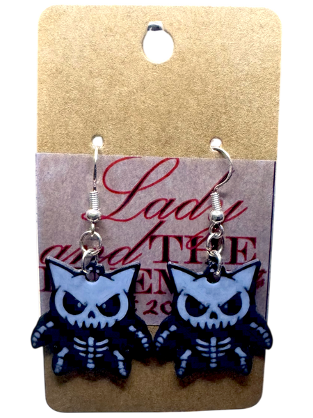 Gengar-Inspired Skeleton Earrings – Spooky Pokémon Fan Jewelry