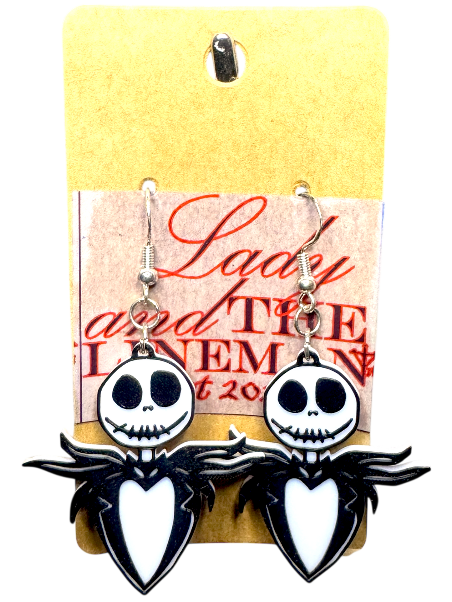 Jack Skellington-Inspired Dangle Earrings – Handmade Halloween Statement Jewelry