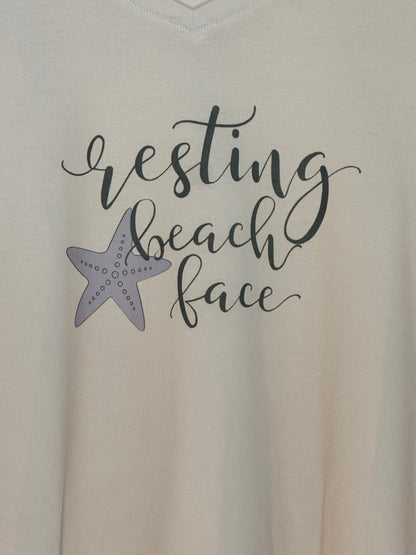 Resting Beach Face V-Neck