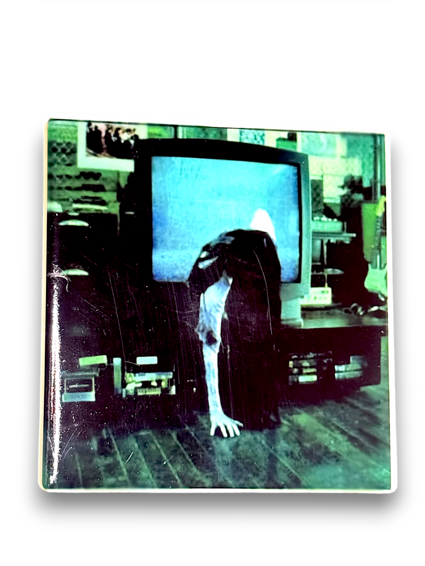 📺 Samara TV Crawl Ceramic Coaster – The Ring