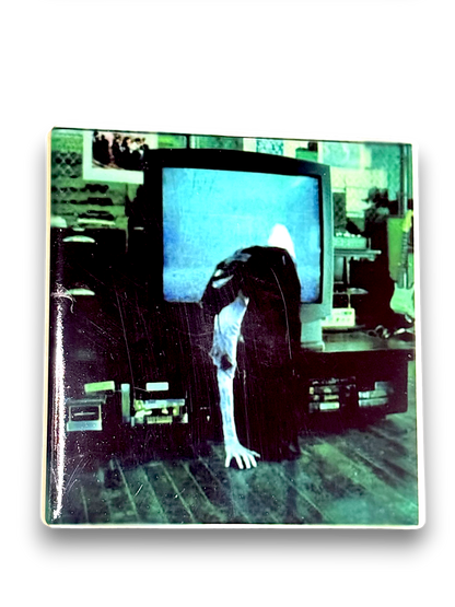 📺 Samara TV Crawl Ceramic Coaster – The Ring