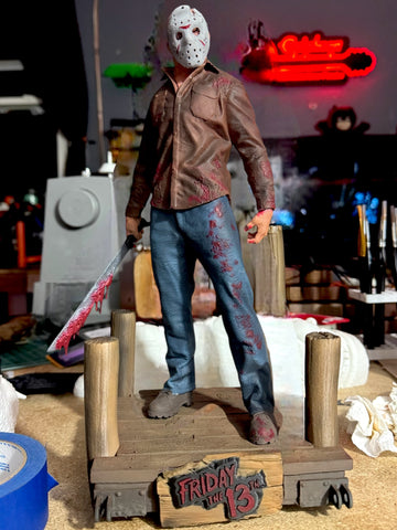 Jason Voorhees Dockside Diorama – Hand-Painted 3D Resin Model (14” Tall)