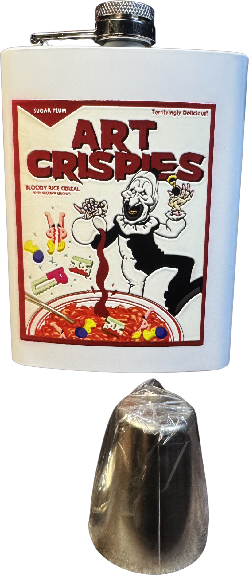 Art Crispy 8 oz stainless steel horror flask