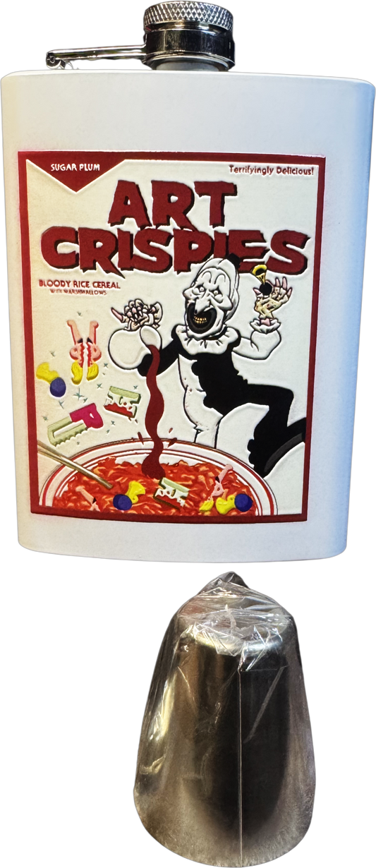 Art Crispy 8 oz stainless steel horror flask
