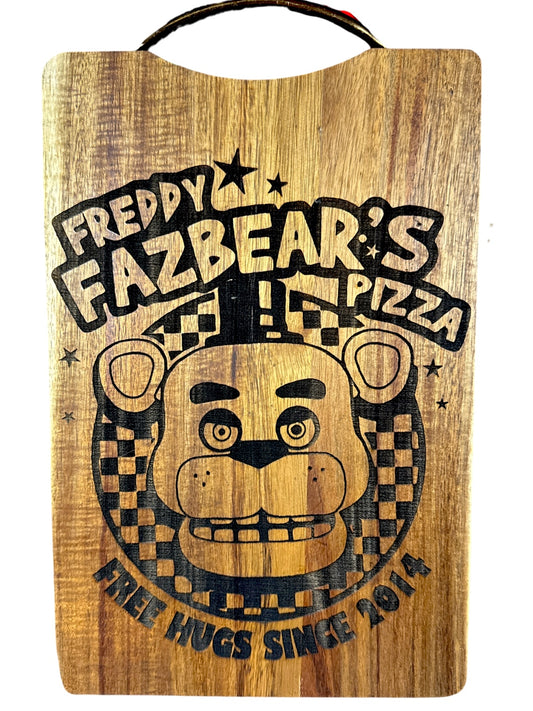 Freddy Fazbear's Pizza laser engraved acacia cutting board
