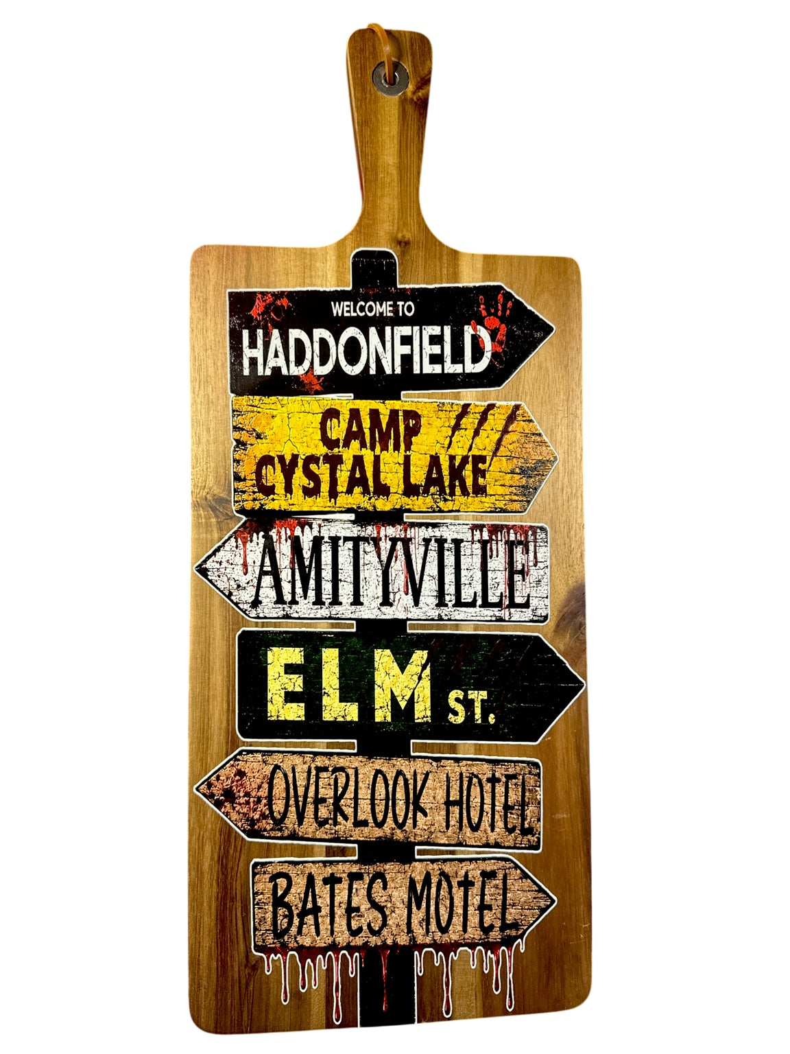 Horror Streets 22 x 9 UV printed acacia serving board